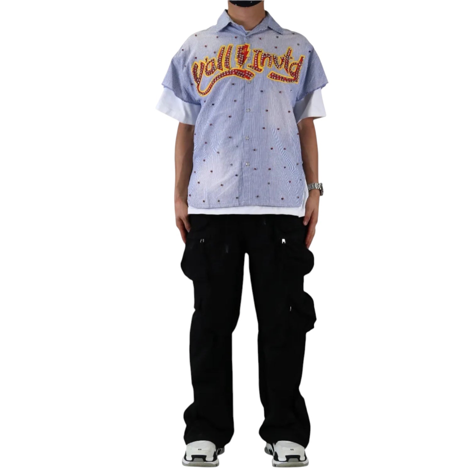 KLEEP: Ria Striped Crop Button Down